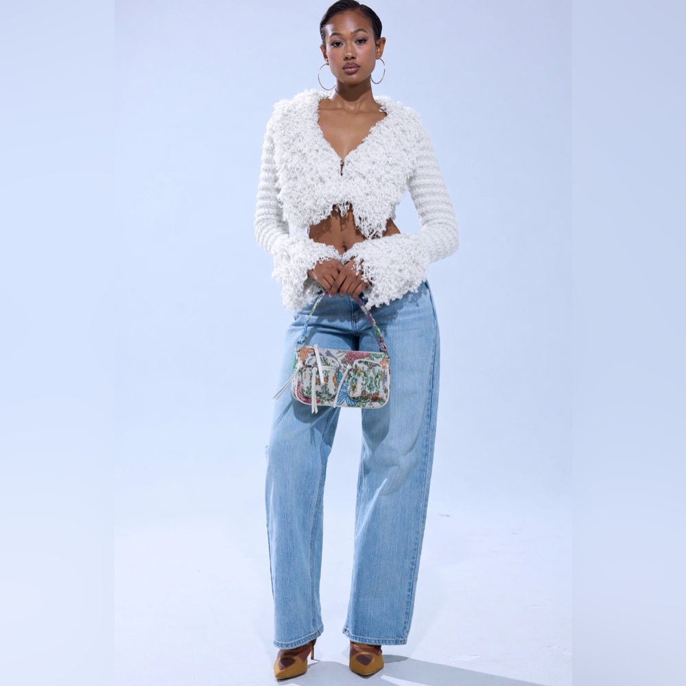 Akira Ice Queen Fringe Top (WHITE)